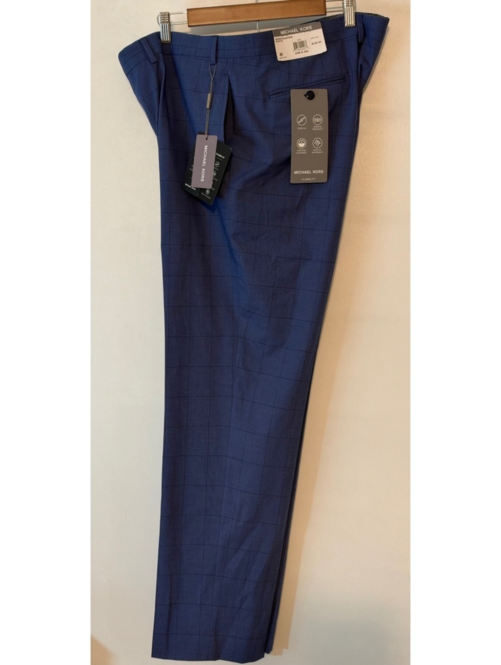 Michael Kors Men's Classic Fit Blue Dress Pants 34W x 30L